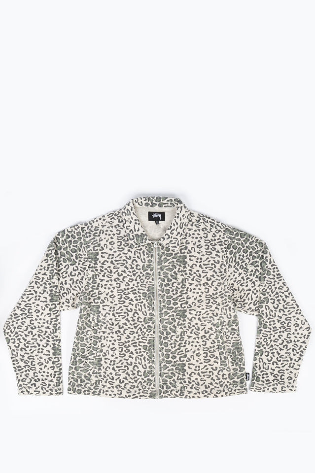 STUSSY LEOPARD MESH ZIP JACKET BONE | BLENDS