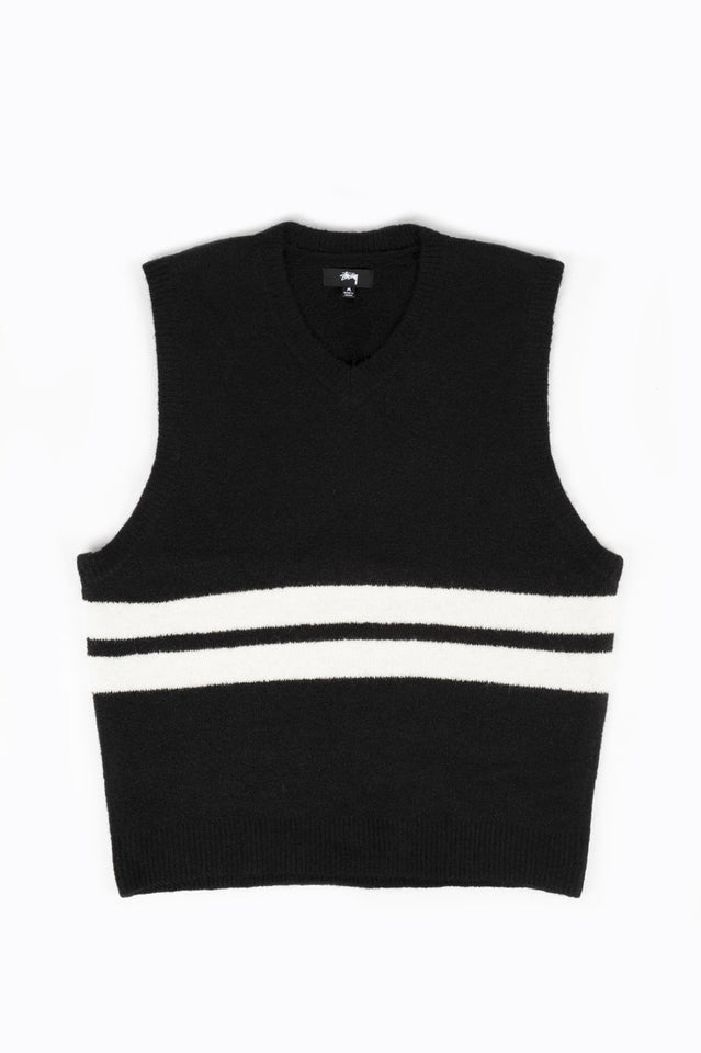 STUSSY BRUSHED MOHAIR VEST BLACK | BLENDS