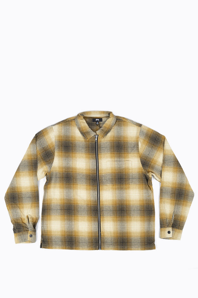 STUSSY JACK SHADOW PLAID ZIP MUSTARD | BLENDS