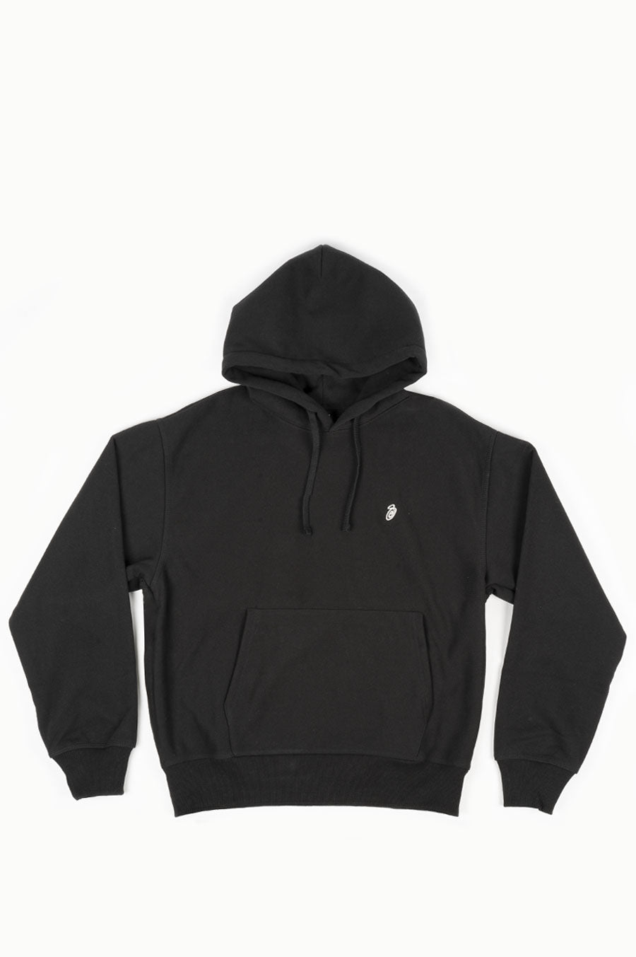 STUSSY BASIC EMBROIDERED HOODIE BLACK