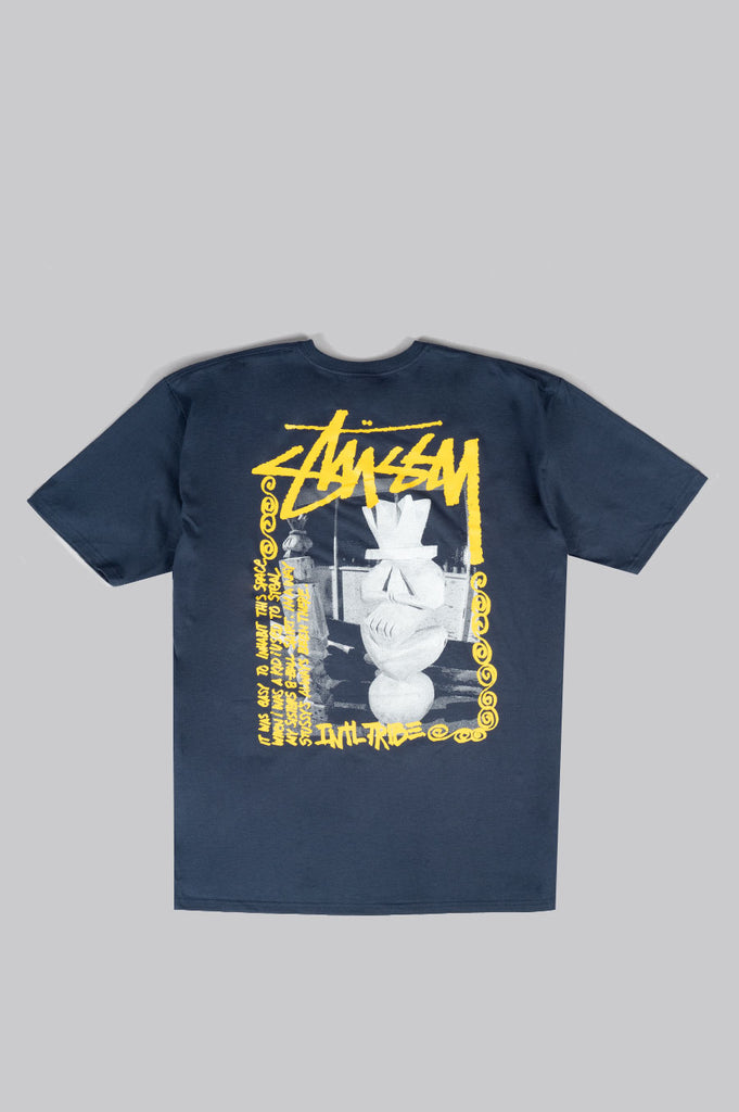 STUSSY TIKI TEE NAVY – BLENDS