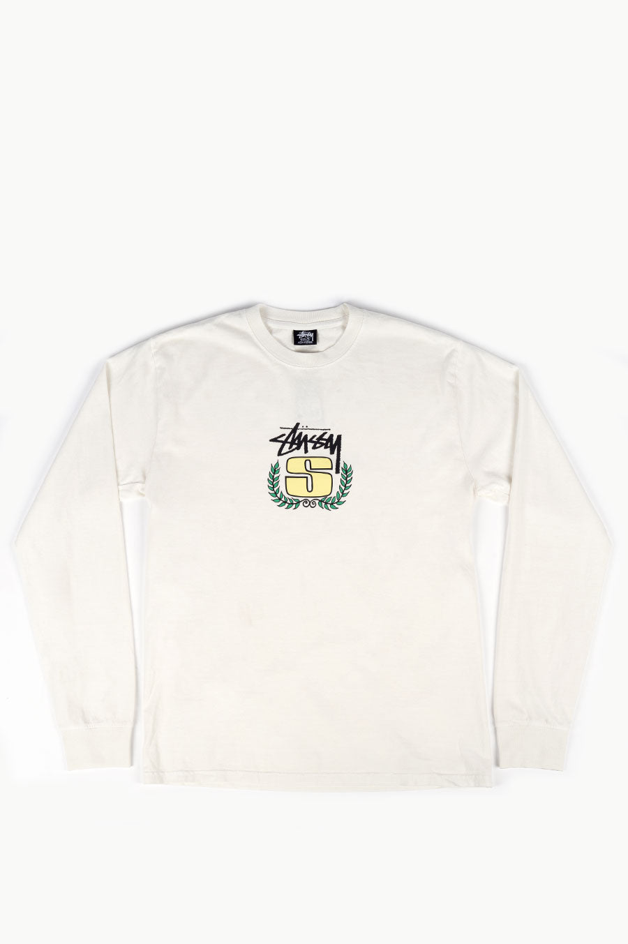 STUSSY S WREATH PIG. DYED LS TEE NATURAL – BLENDS