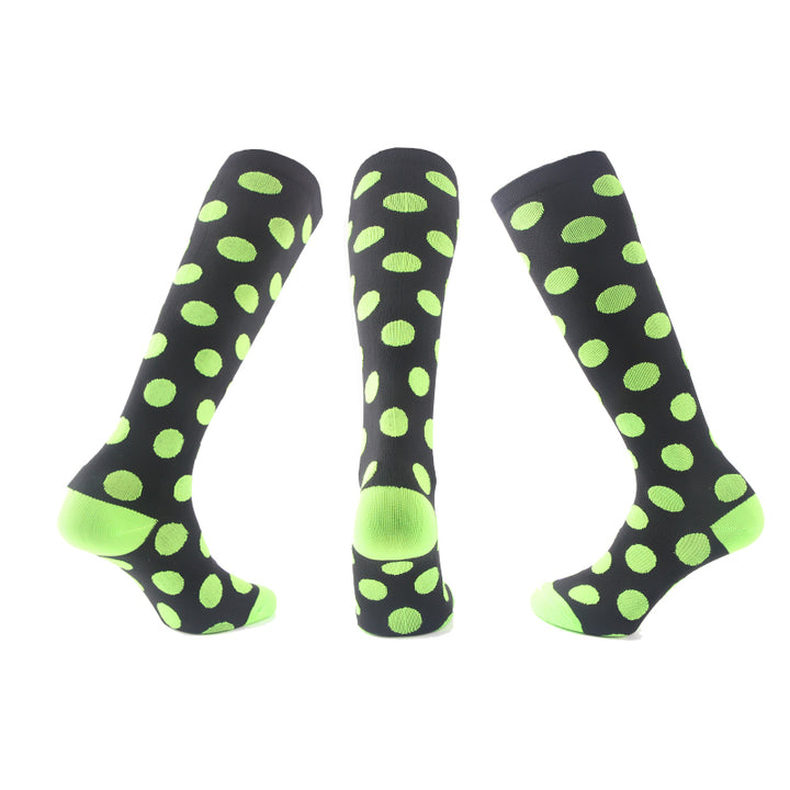 Black With Green Dots Compression Socks - Kit Carson Accessories