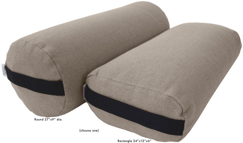 Hemp Yoga Bolster Rectangle Round - Professional Studio Qual Bean Products