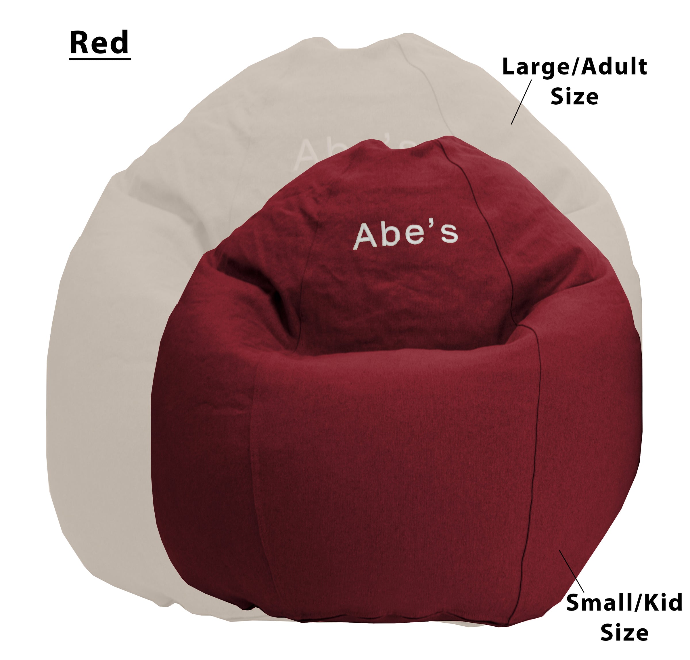 red corduroy bean bag