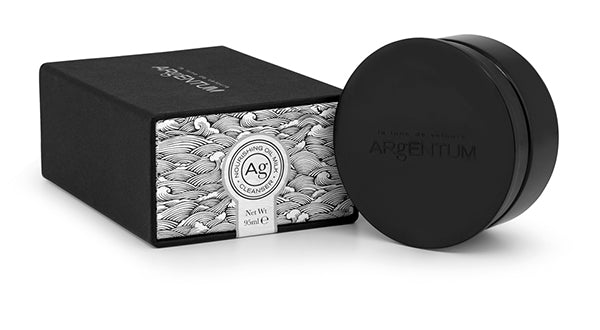 argentum apothecary la lune de velours oil milk cleanser violet glass jar with packaging box closed