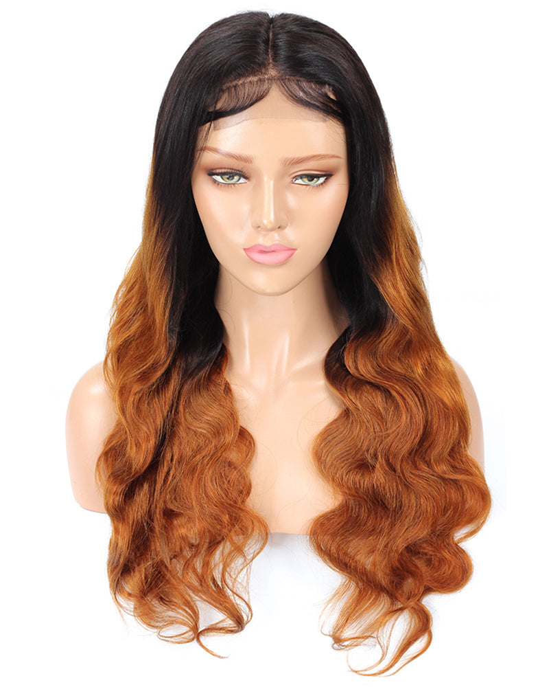 Ombre Remy Human Hair Body Wave Hair 4x4 Lace Closure Wig 14-26inch 1B –  ATOZWIG