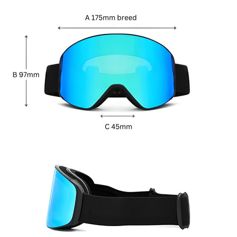 Details zu den Abmessungen der Skibrille Glazier