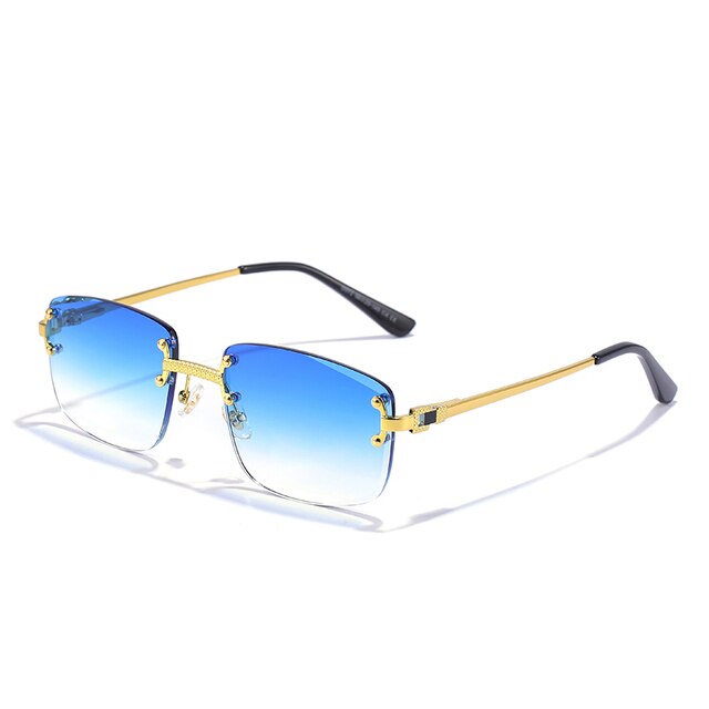 MARBELLA | Frameloze bril, Blauw Diamond Cut, Gouden montuur | 400 | Hoogwaardige kwaliteit – Blanche