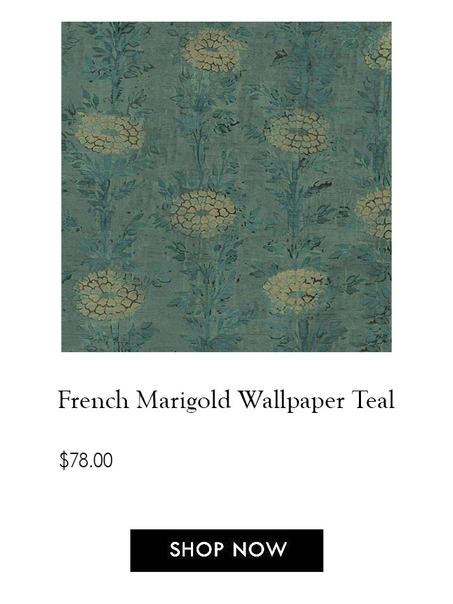 French Marigold Wallpaper Teal