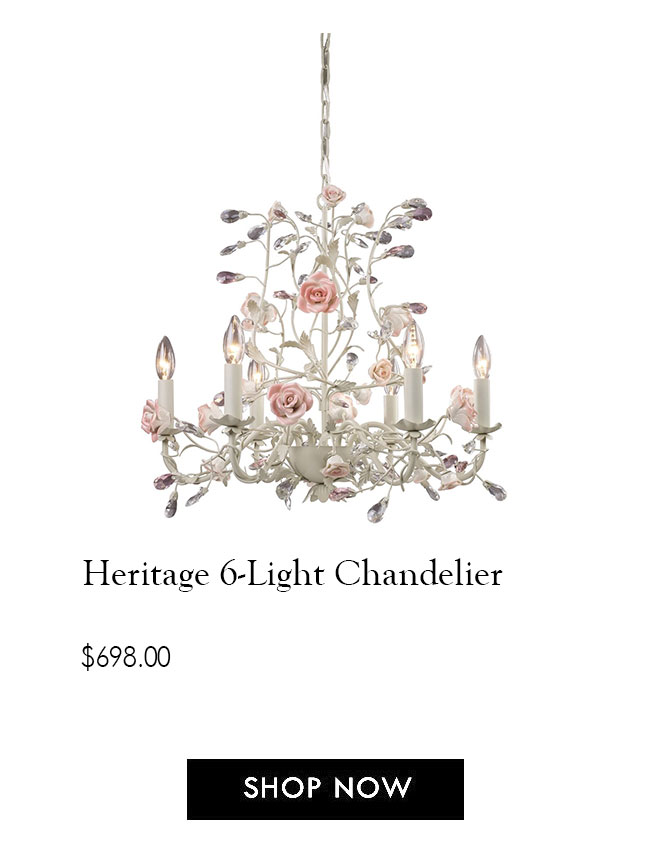 Heritage 6 Light Rose Chandelier 