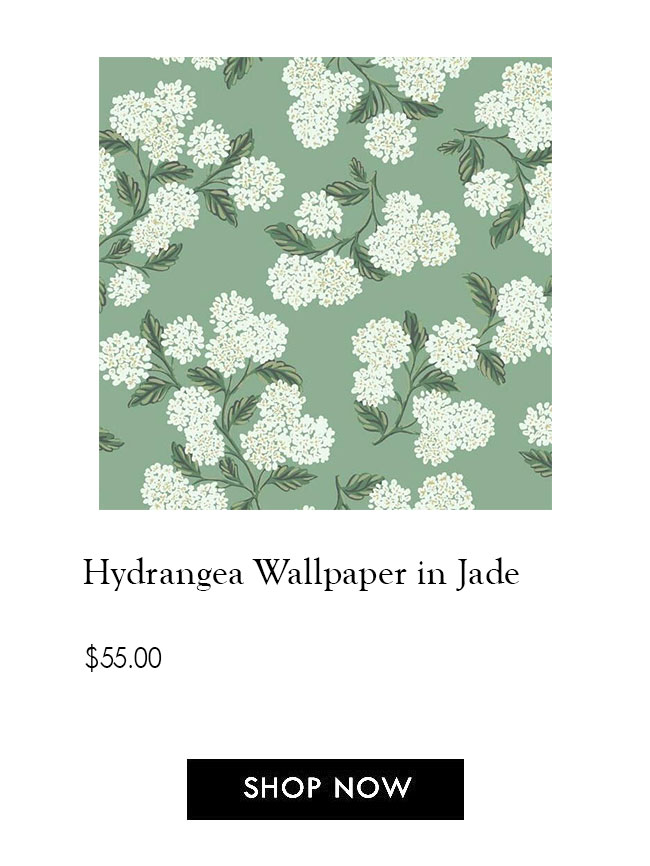 Hydrangea Wallpaper Jade Rifle Paper Co Floral Home Decor