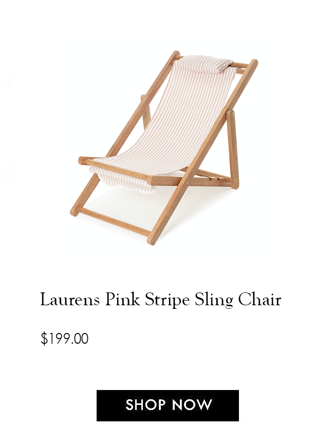 Burke Decor Pool Party Essentials Slim Aarons Palm Springs Lauren Pink Stripe Sling Chair