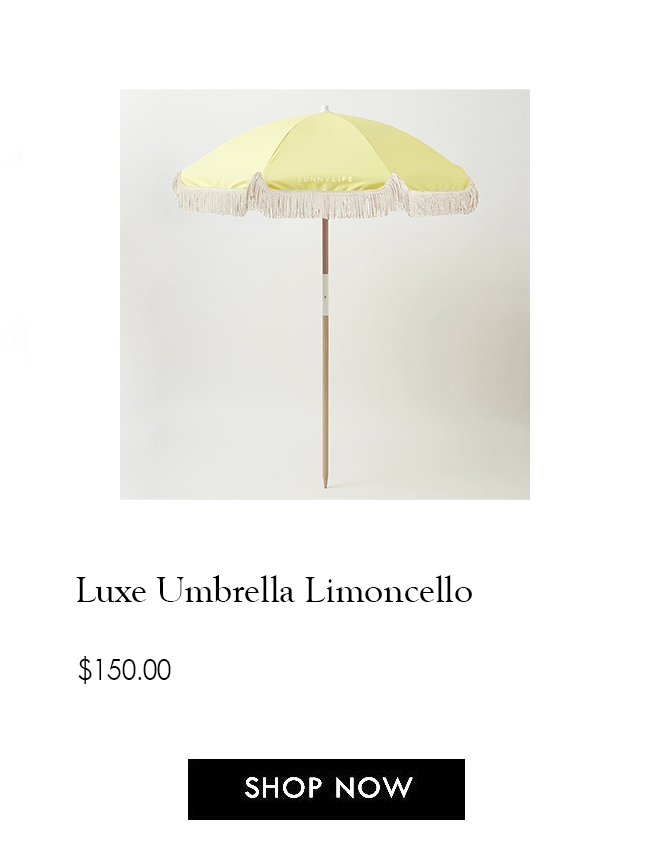 Luxe Beach Umbrella Limoncello Slim Aarons Palm Springs Pool Party Don't Worry Darling Mid-Century Modern Decor