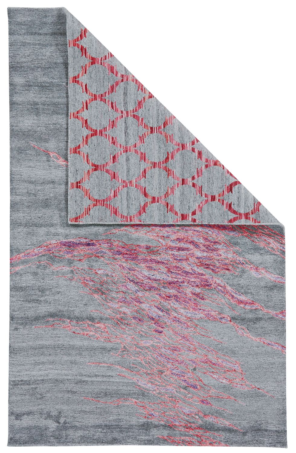 Agadir Hand Tufted Red and Gray Rug by BD Fine