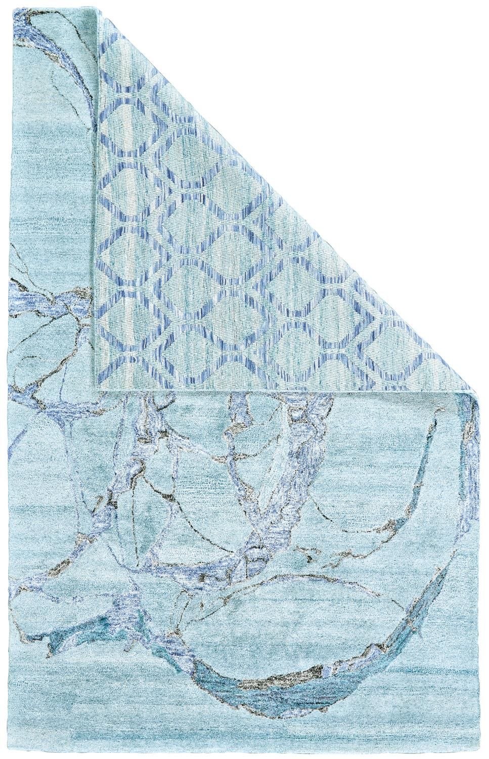 Agadir Hand Tufted Aqua and River Blue Rug by BD Fine