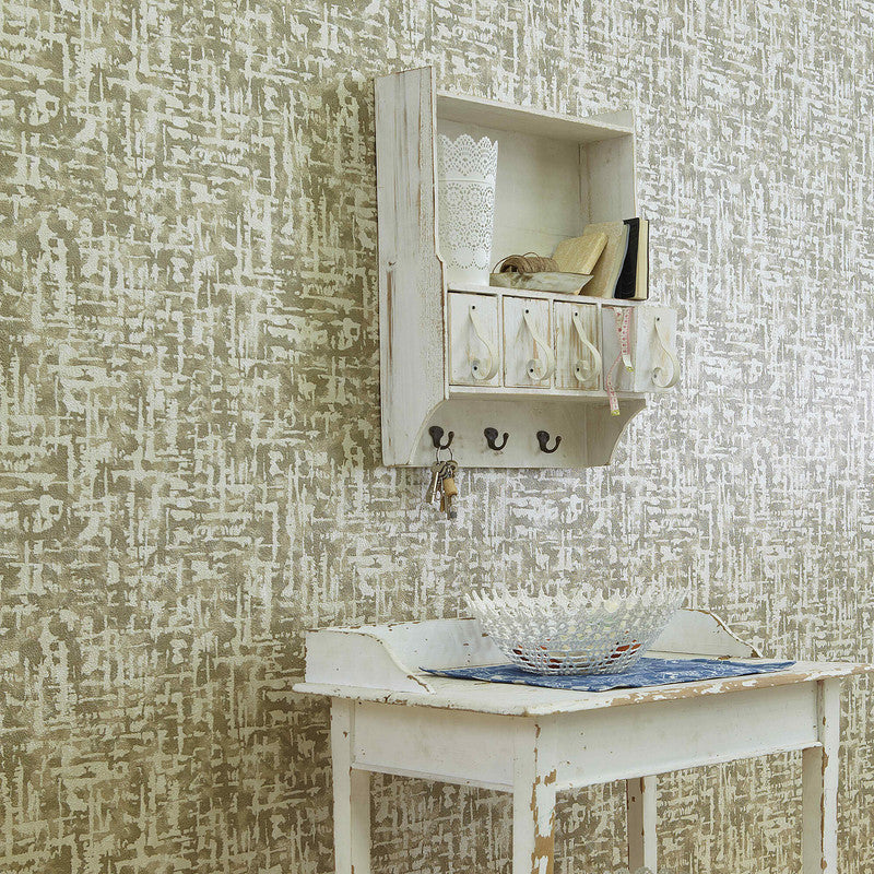 Abstract Contemporary Textured Wallpaper in Bisque/Brown