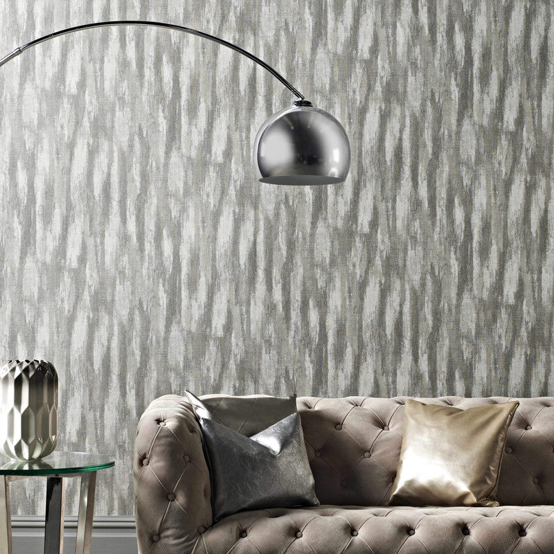 Abstract Contemporary Wallpaper in Taupe/Grey