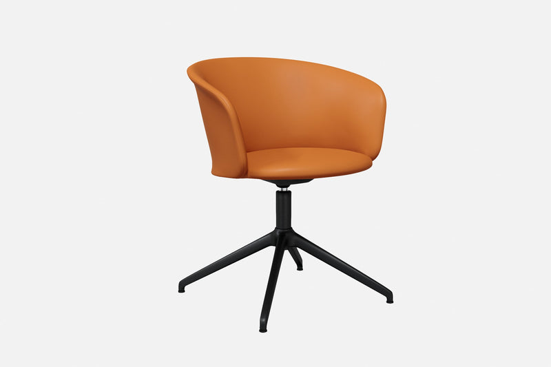 Kendo Cognac Leather Swivel Chair 4 Star