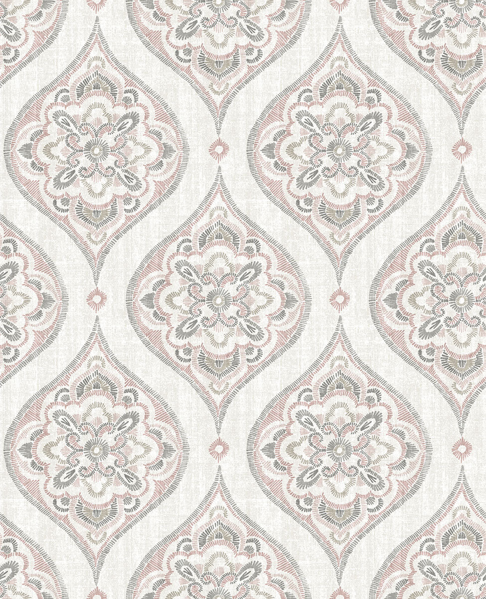 Adele Rose Damask Wallpaper