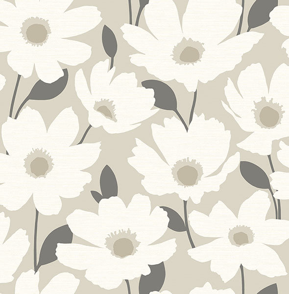 Astera Beige Floral Wallpaper