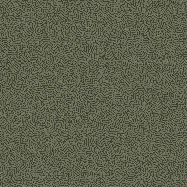 Anna Dark Green Fern Trail Wallpaper