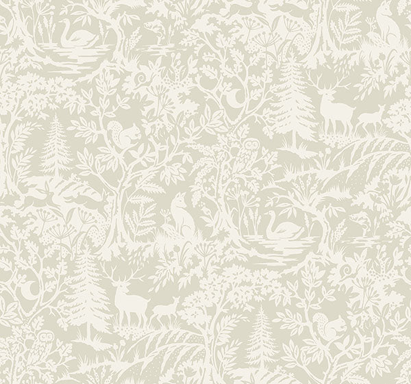 Alrick Taupe Forest Venture Wallpaper