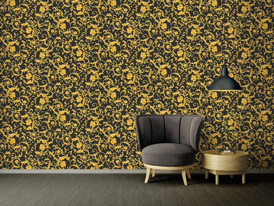 Gold Wallpaper  Glitter Metallic Geometric  Damask