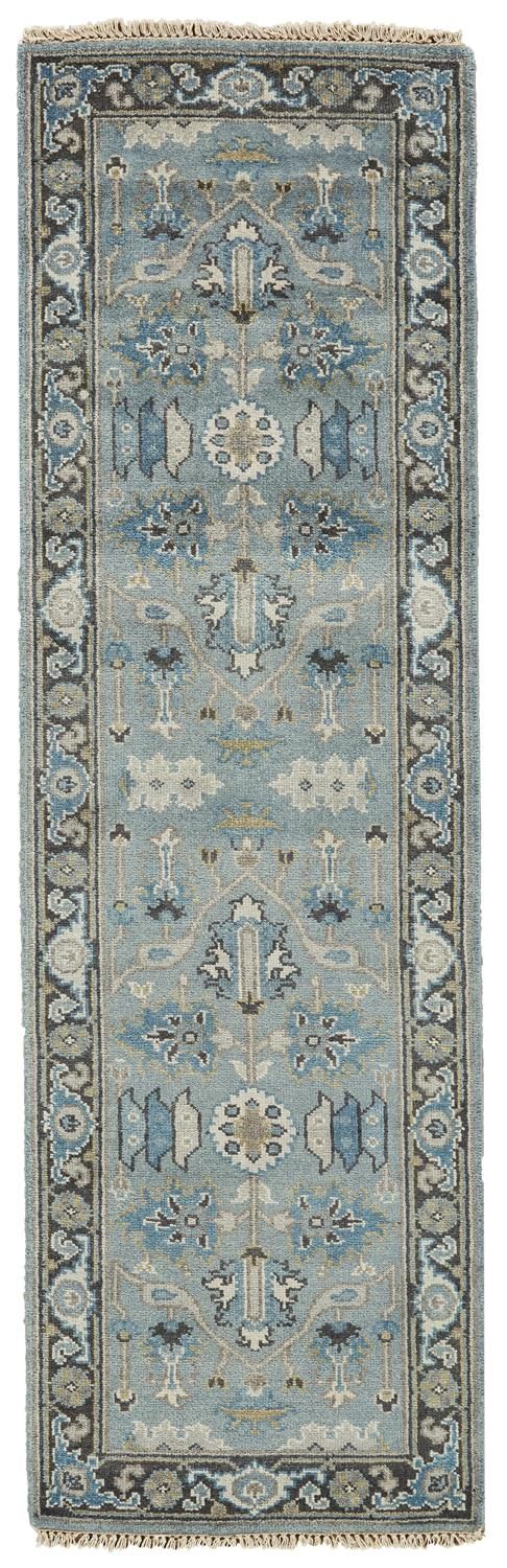 Alden Hand Knotted Blue and Gray Rug by BD Fine