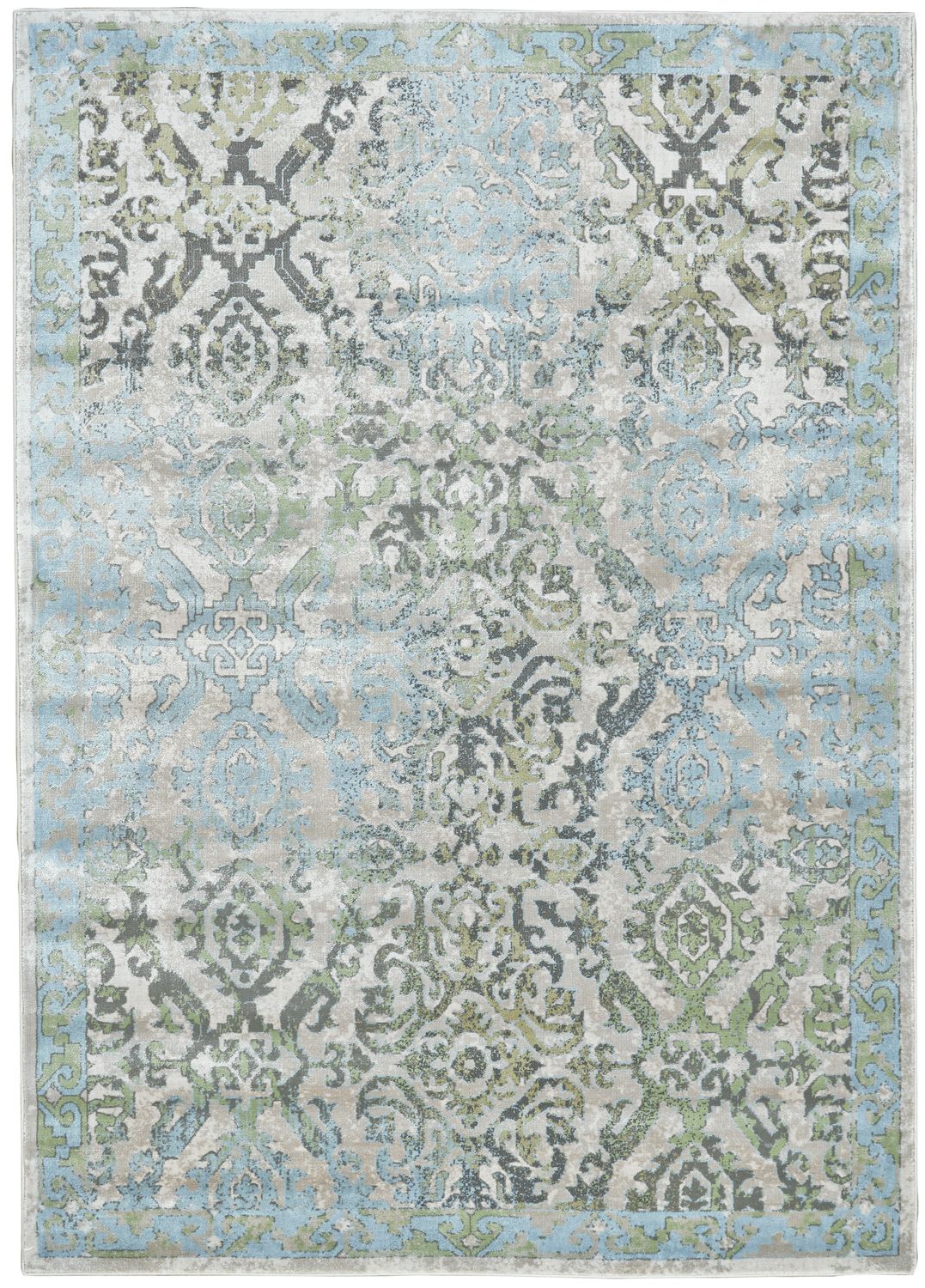 Alessandria Blue and Green Rug by BD Fine