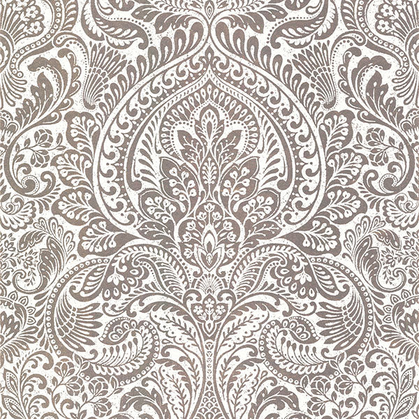 Artemis Rose Gold Floral Damask Wallpaper from the Lustre Collection