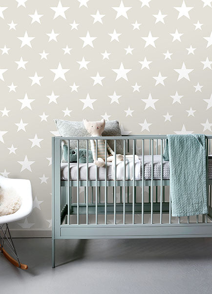 Amira Taupe Stars Wallpaper from the Fable Collection