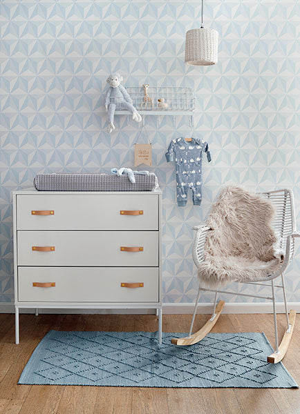 Adella Sky Blue Geometric Wallpaper from the Fable Collection