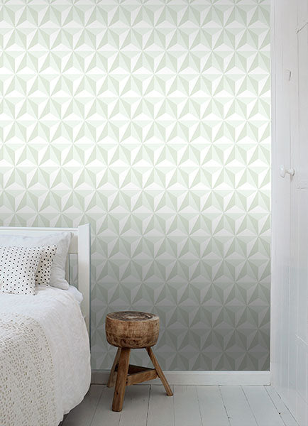 Adella Sage Geometric Wallpaper from the Fable Collection