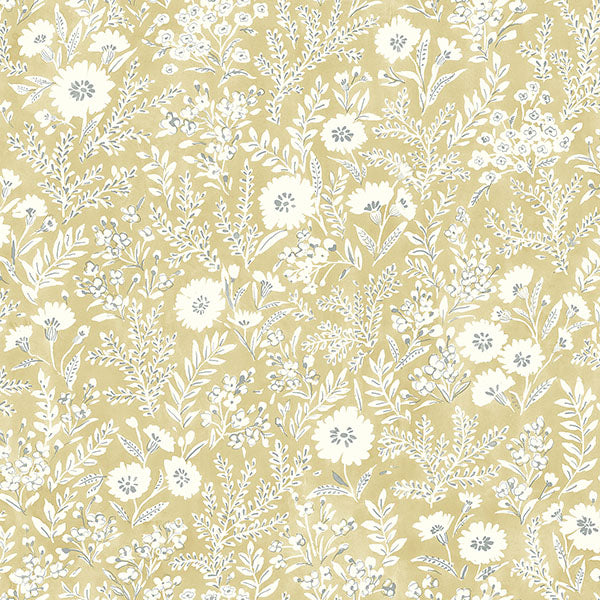 Agathon Wheat Floral Wallpaper from the Delphine Collection