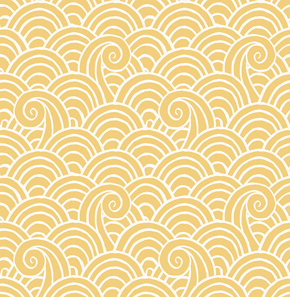 Alorah Yellow Wave Wallpaper from the Happy Collection