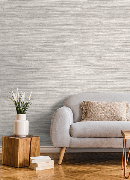 Alton Light Grey Faux Grasscloth Wallpaper from Fusion Advantage Collection