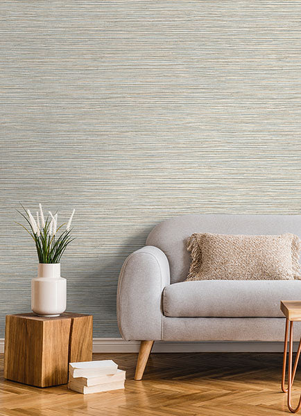 Alton Light Blue Faux Grasscloth Wallpaper from Fusion Advantage Collection