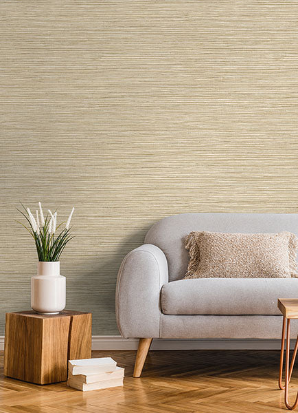 Alton Wheat Faux Grasscloth Wallpaper from Fusion Advantage Collection