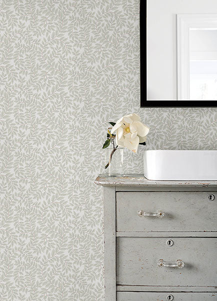 Camden Damask wallpaper in soft grey & silver | I Love Wallpaper