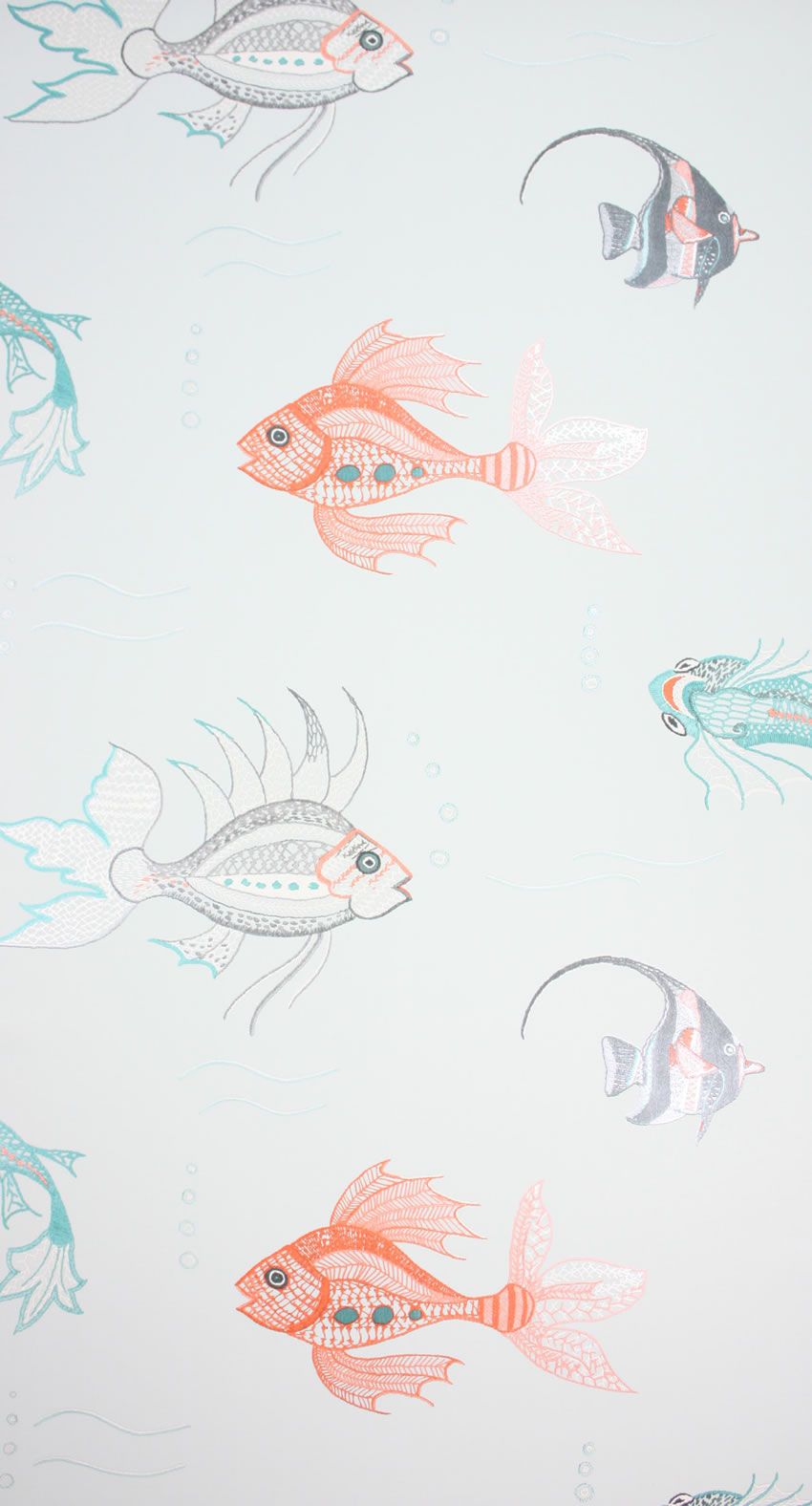 Aquarium Wallpaper in Silver from the Perroquet Collection