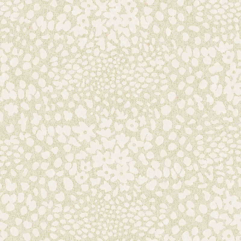 Abstract Floral Wallpaper in Cream/Gold