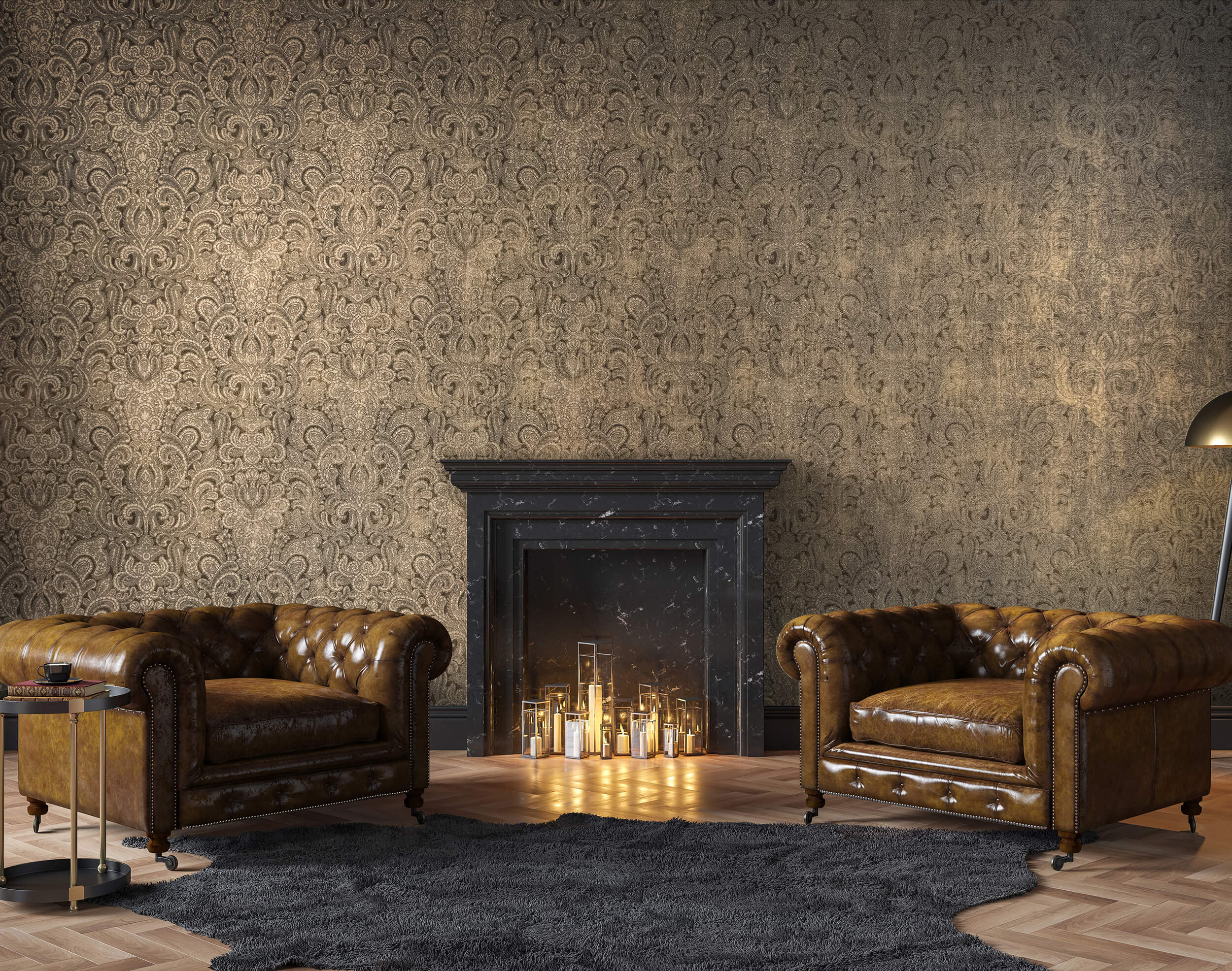 Aphrodite Brown Gold Wallpaper from the Adonea Collection