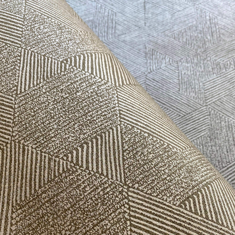 Abstract Geo Modern Wallpaper in Bronze/Grey