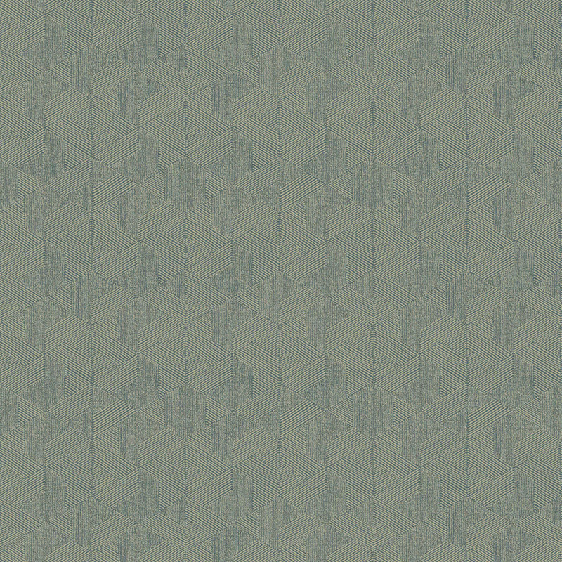 Abstract Geo Modern Wallpaper in Teal/Silver