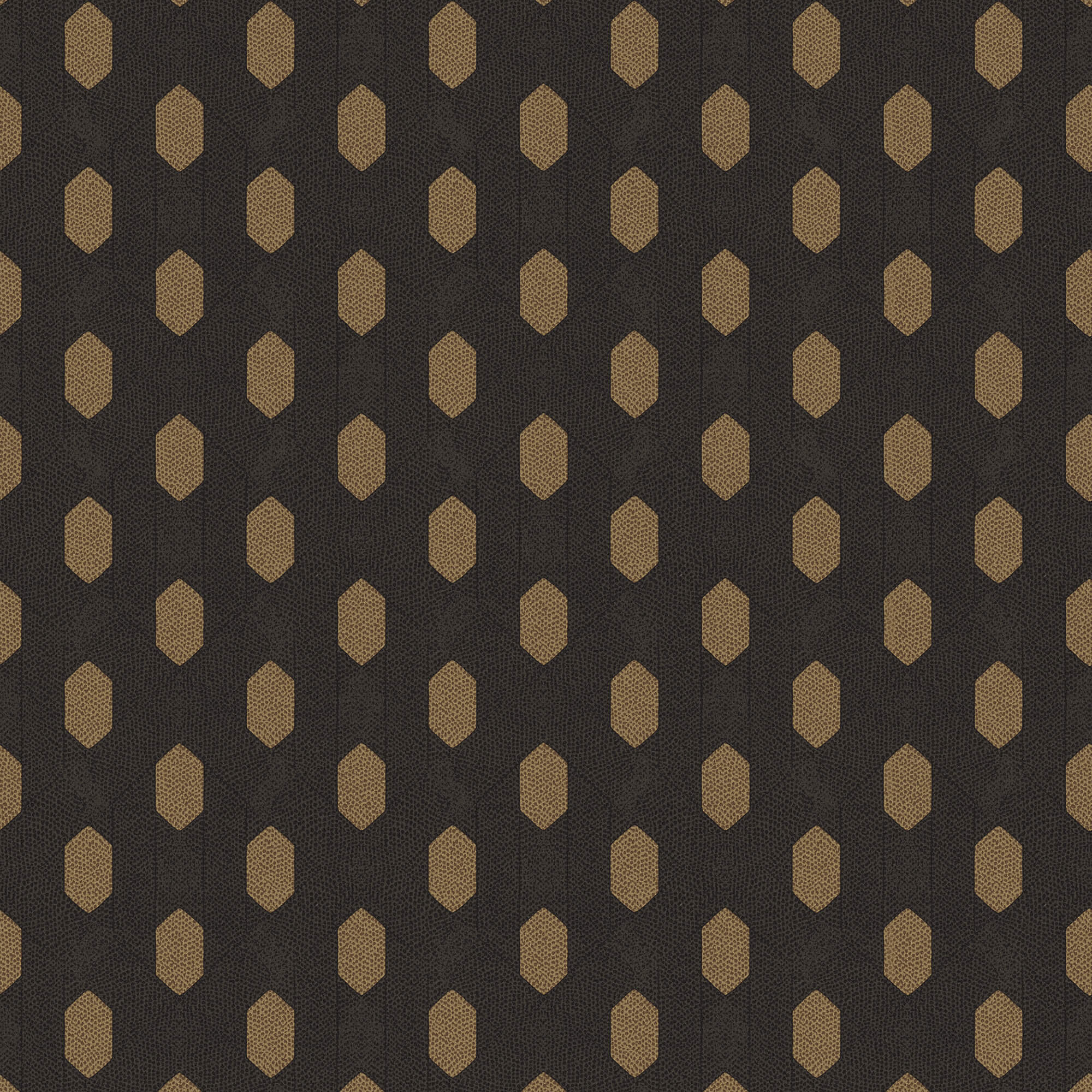 Art Deco Style Geometric Motif Wallpaper in Black/Metallic/Brown from the Absolutely Chic Collection