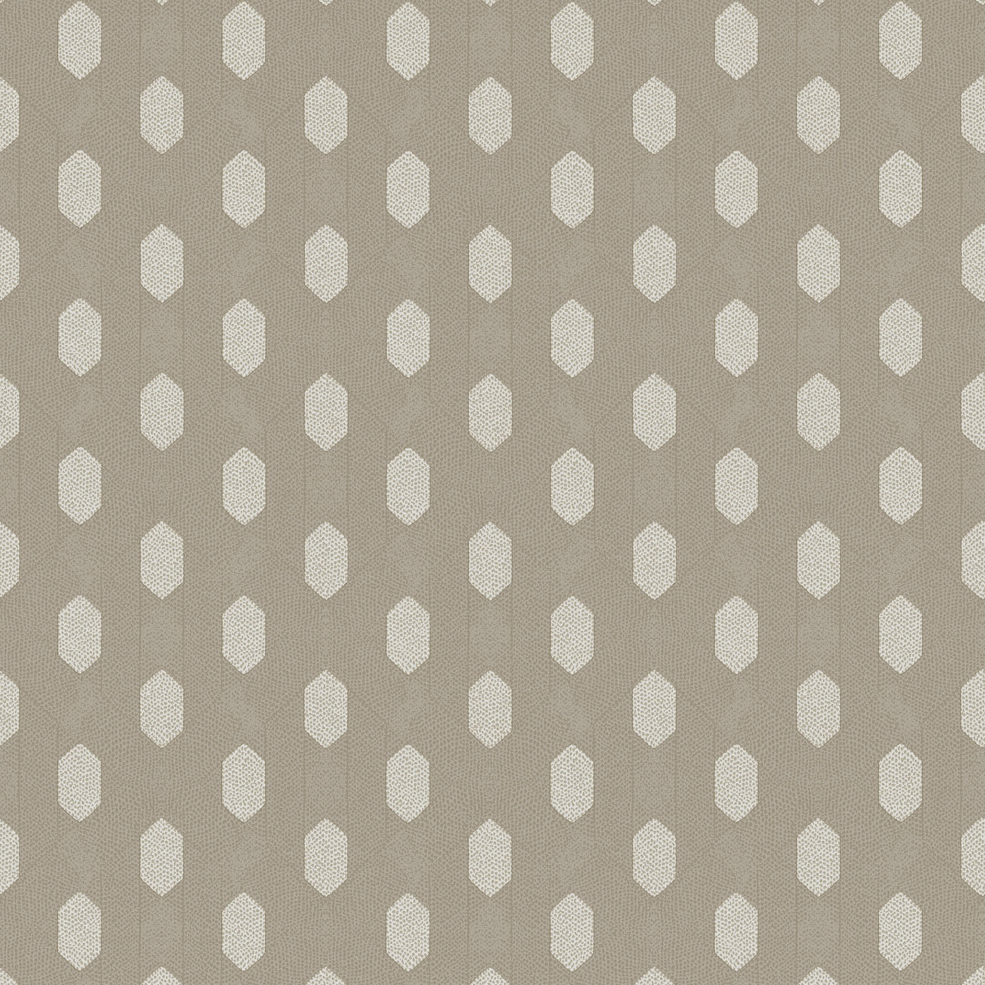 Art Deco Style Geometric Motif Wallpaper in Beige/Grey/Metallic from the Absolutely Chic Collection