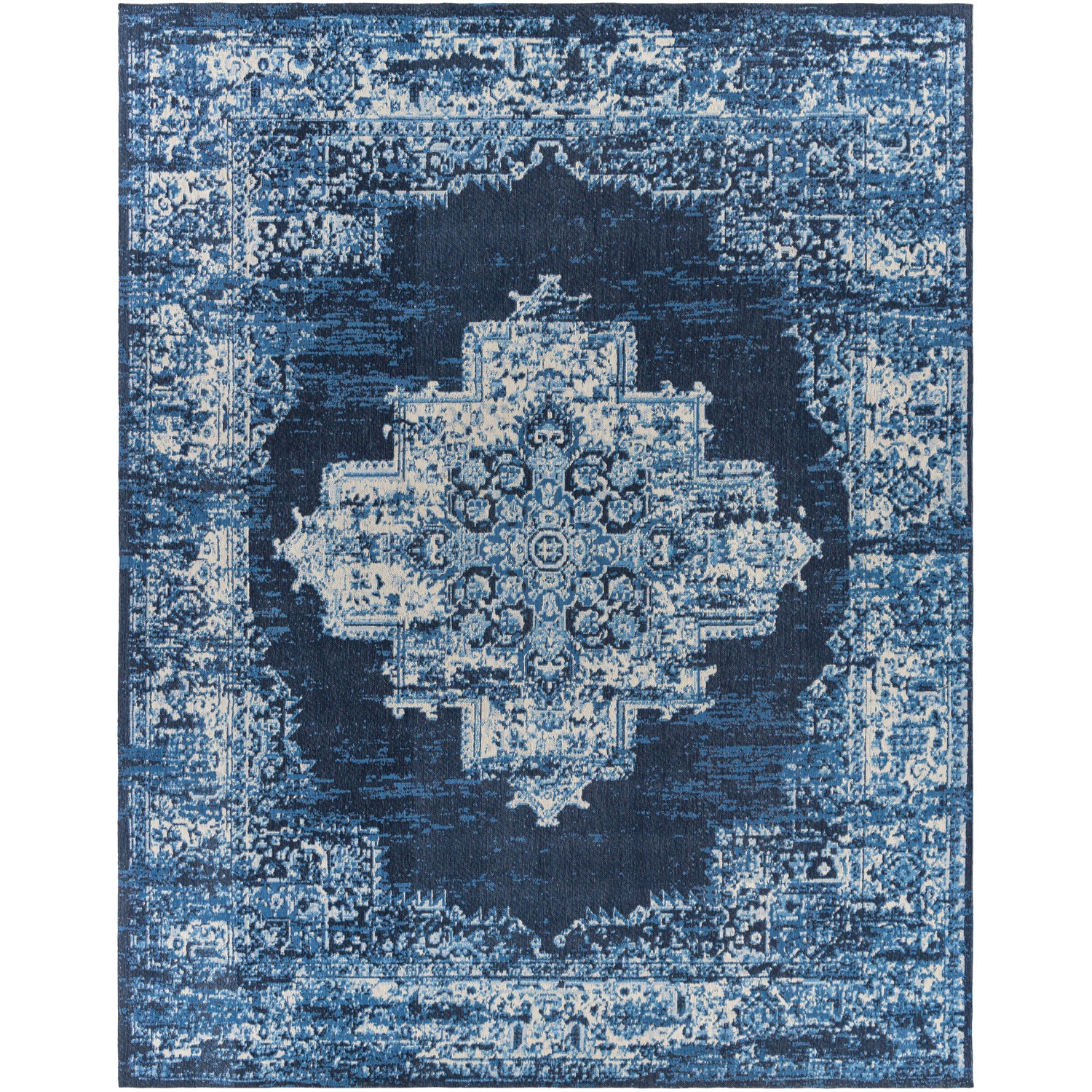 Amsterdam Hand Woven Rug in Navy, Sky Blue, Camel, Beige, Medium Gray