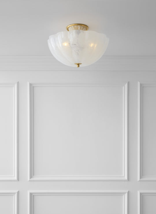 Visual Comfort Modern Burk 3 Wide 1-Light Aged Brass Round Spot