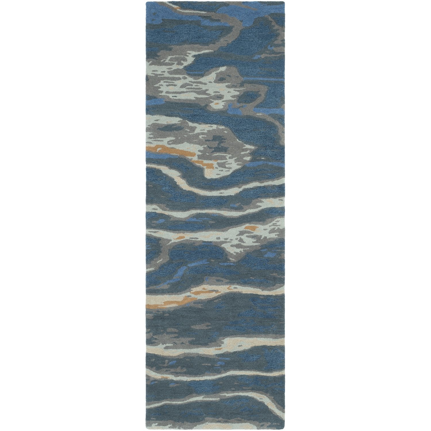 Artist Studio Rug in Navy & Sea Foam